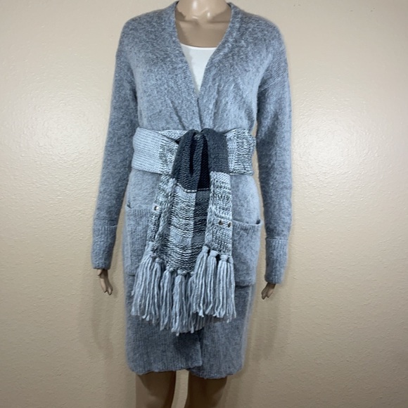 🌱 Angora Blend Long Belted Cardigan - Picture 11 of 12